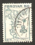 Stamps Denmark -  islas feroe - mapa de las islas feroe