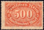 Stamps Germany -  Deutsches Reich 1922 Scott 160 Sello Nuevo * Cifras 500 Alemania Germany