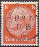 Stamps Germany -  Deutsches Reich 1933 Scott 420 Sello 85 Cumpleaños de Von Hindenburg 8 Usado Michel517 Alemania Alle