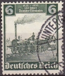 Stamps Germany -  Deutsches Reich 1935 Scott 456 Sello º Centenario Tren Aguila 6 Alemania Allemagne Duitsland Germani