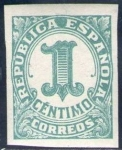 Stamps Spain -  ESPAÑA 1933 677 Sello ** Cifras 1c sin dentar Republica Española