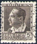 Stamps Spain -  ESPAÑA 1933 681 Sello º Personajes Vicente Blasco Ibañez 5c Republica Española