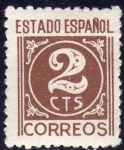 Stamps Spain -  ESPAÑA 1940 915 Sello ** Cifras 2c Estado Español