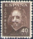 Stamps Spain -  ESPAÑA 1945 989 Sello Nuevo III Centenario de la muerte de Francisco de Quevedo Retrato 40c