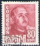 Sellos de Europa - Espa�a -  ESPAÑA 1948 1023 Sello General Franco 80c Usado Espana Spain Espagne Spagna Spanje Spanien Stamps 