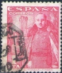 Stamps Spain -  ESPAÑA 1948 1032 Sello General Franco y Castillo de la Mota 1p Usado Espana Spain Espagne Spagna Spa