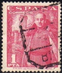 Sellos de Europa - Espa�a -  ESPAÑA 1948 1032 Sello General Franco y Castillo de la Mota 1p Usado Espana Spain Espagne Spagna Spa