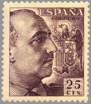 Sellos de Europa - Espaa -  ESPAÑA 1949 1048 Sello Nuevo General Franco 25c Espana Spain Espagne Spagna Spanje Spanien