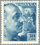 Sellos de Europa - Espa�a -  ESPAÑA 1949 1049 Sello Nuevo General Franco 30c Espana Spain Espagne Spagna Spanje Spanien