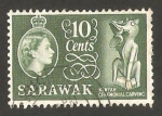 Stamps Malaysia -  sarawak - elizabeth II, escultura de Kenya