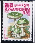 Stamps Cambodia -  Amanita panterina