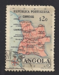 Stamps Africa - Angola -  Republica de Portugal: Mapa de Angola.