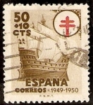 Stamps Spain -  Cruz de Lorena rojo