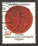 Stamps Germany -  V centº  de la universidad de tubingen, escudo de la universidad