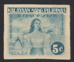 Stamps Philippines -  Monumento a RIZAL, Filipina y Bandera.