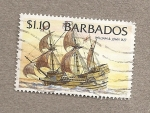 Sellos del Mundo : America : Barbados : Galeón