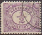 Stamps Netherlands -  Holanda 1898-1924 Scott 055 Sello Serie Basica Numeros usado Netherland  