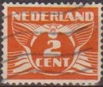 Stamps Netherlands -  Holanda 1924-26 Scott 168 Sello Gull Gaviota 2c usado Netherland 