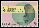 Stamps Spain -  ESPAÑA 1988 2985 Sello Nuevo 50 Aniversario Organización Nacional Ciegos ONCE Espana Spain Espagne