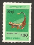Stamps Asia - Myanmar -  instrumento musical, arpa 