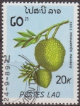 Stamps Laos -  LAOS 1989 Scott 951 Sello Nuevo Frutas Chirimoya Annona Sguamosa Matasello de favor Preobliterado