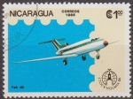 Stamps Nicaragua -  Nicaragua 1986 Scott 1554 Sello Avion Aeroplano Yak 40 Matasello de favor Preobliterado 