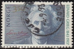 Stamps Norway -  NORUEGA 1993 Scott 1038 Sello Personajes Edvard Grieg usado Norway Norvège Norge 