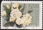 Sellos del Mundo : Europe : Norway : NORUEGA 2003 Scott 1353 Sello Flora Flores Rosas Blancas usado Norway Norvège Norge 