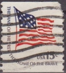 Stamps United States -  USA 1976 Scott 1598 Sello Bandera Americana Tierra de Libertad Patria de Valientes usado Estados Uni