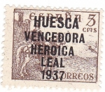 Stamps : Europe : Spain :  Cid. Sobreimpreso Huesca vencedora, heróica y leal