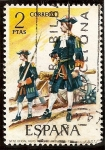 Stamps Spain -  Uniformes militares - Oficial de Artillería. 1710