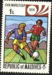 Stamps Maldives -  Campeonato mundial de futbol Alemania Occidental 1974. 