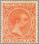 Stamps Spain -  ESPAÑA 1889-99 228 Sello Nuevo Alfonso XIII Tipo Pelón 10p Bermellon 