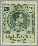 Stamps Spain -  ESPAÑA 1909 272 Sello Nuevo Alfonso XIII Tipo Medallón 20c Verde Bronce numero de control al dorso 