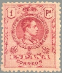 Sellos de Europa - Espaa -  ESPAÑA 1909 278 Sello Nuevo Alfonso XIII Tipo Medallón 1p Carmin numero de control al dorso 