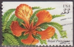 Stamps America - United States -  USA 1999 Scott 3311 Sello Flora Flores Tropicales Royal Poinciana Deonix Regia usado Estados Unidos 