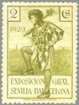 Stamps Spain -  ESPAÑA 1929 435 Sello Nuevo Por Exposiciones de Sevilla y Barcelona nº control dorso Macero del Ayun