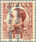 Sellos de Europa - Espaa -  ESPAÑA 1931 593 Sello Nuevo Alfonso XIII Sobrecargado numero de control al dorso 2c 