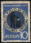 Stamps Uruguay -  El voto es secreto universal y obligatorio.