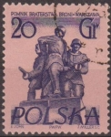 Stamps Poland -  Polonia 1955 Scott 671 Sello Nuevo Monumentos de Varsovia Heroes de Guerra matasellos de favor