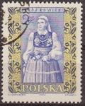 Sellos de Europa - Polonia -  Polonia 1959 Scott 895 Sello Trajes Regionales Mujer Lowiez Usado Polska Poland Polen Pologne 