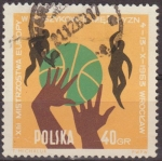 Sellos de Europa - Polonia -  Polonia 1963 Scott 1159 Sello Baloncesto Jugadas Posicion del Balon Usado Polska Poland Pologna