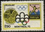 Stamps Uruguay -  Uruguay campeón Olímpico de Fútbol en 1924. Montreal 76.