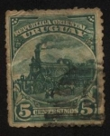 Stamps Uruguay -  La primera locomotora en Uruguay. 