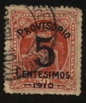 Stamps Uruguay -  Mercurio 1889. Sobrecargado Provisorio 5 Centésimos en 1910.