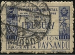 Sellos del Mundo : America : Uruguay : Exposición industrial y agraria de Paysandú año 1948. Escudo departamental de Paysandú. 