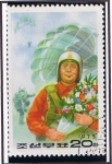 Stamps North Korea -  Paracaidista