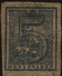 Sellos del Mundo : America : Uruguay : Sello cifra de 1866. Montevideo. 5 centésimos