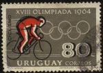 Stamps Uruguay -  XVIII olimpíadas de Tokio año 1964. Ciclismo 