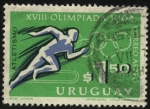 Sellos de America - Uruguay -  XVIII Olimpíada Tokio 1964. Atletismo. 